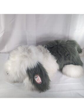 USED WITH TAG Best Made Toys LARGE 38” White Grey Sheep Dog Plush Stuffed Animal